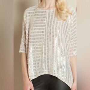 Blush and gold sparkle top